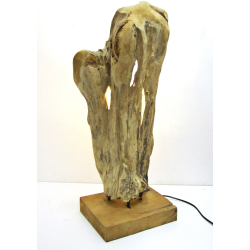 Lampa Rzeźba podświetlana z kawałka drewna tekowego 65cm